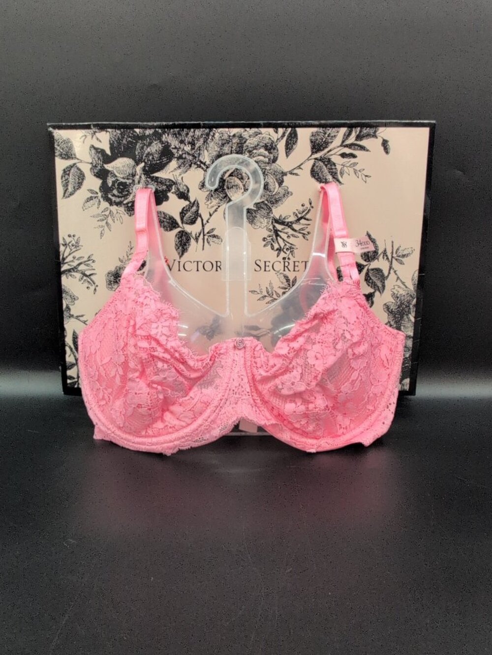 Victoria Secret Wicked Unlined Lace Balconette Bra 34DDD Pink Hope